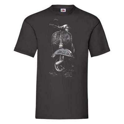 ΜΑΥΡΟ t-shirt FRUIT OF THE LOOM με στάμπα TOP1147 3XL